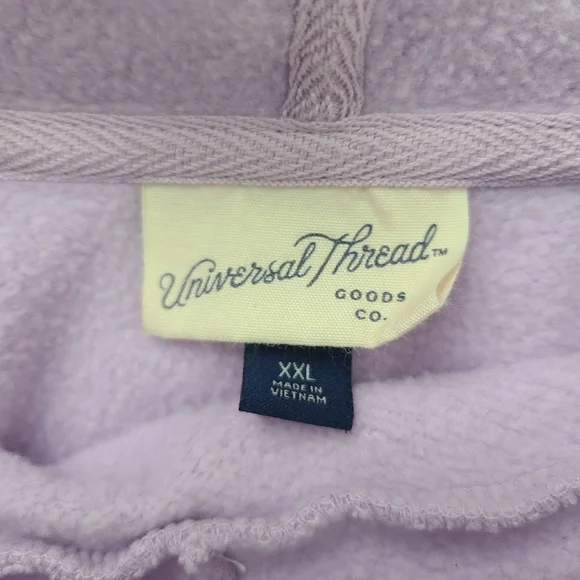Universal Thread Croppee Women's Hoodie, Lilac, Size XXL - Picture 2 of 4